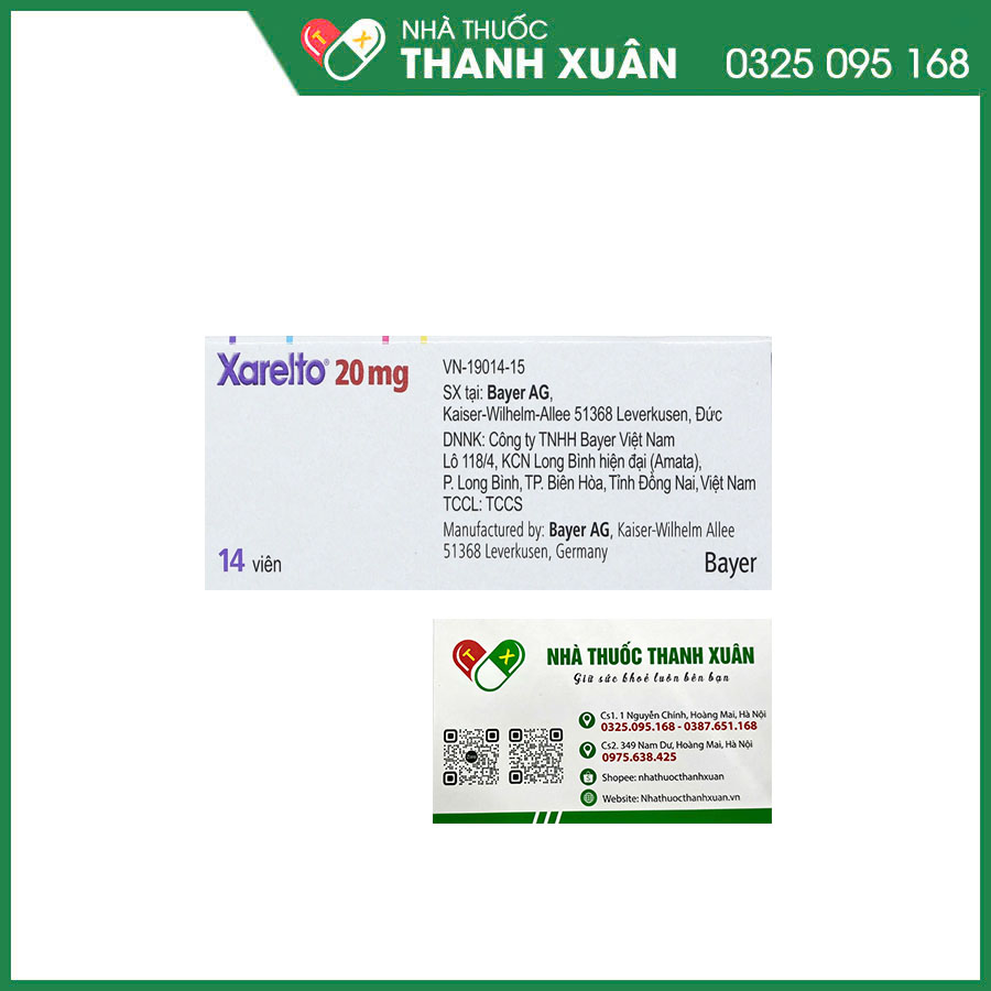 Xarelto 20mg thuốc dự phòng đột quỵ và thuyên tắc mạch toàn thân